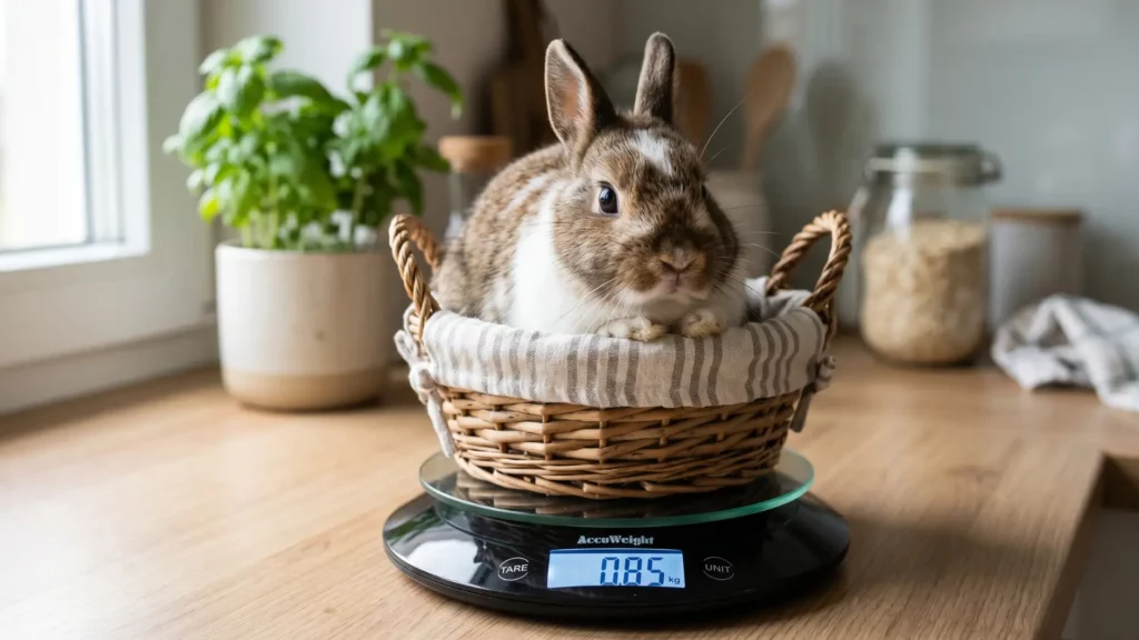 Peser-lapin-balance-poids